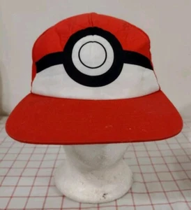 Pokemon PokeBall Cap Hat Red Youth Adjustable Snapback Embroidered Cartoon Anime - Picture 1 of 6