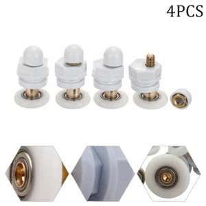 Shower Cabins Shower Door Rollers Runners 4-8mm Glass Doors 4pcs White - Picture 1 of 39