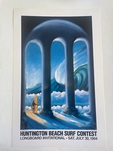 1994 Longboard Invitational Huntington Beach Surf Contest Poster John Severson - Picture 1 of 5