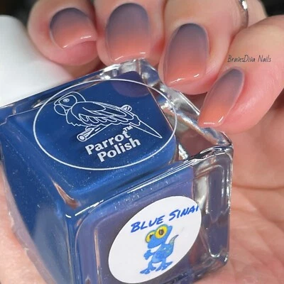 Esmalte de uñas térmico Parrot Polish Blue Sinai - azul/naranja Foto 1 de 4