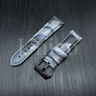 22 24 26MM Blue Camouflage Genuine Leather Watch Strap Fits For Invicta B Buckle