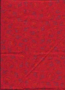 New Christmas Elf's on Red 100% cotton fabric 17" x 22" -Last Piece - Picture 1 of 1