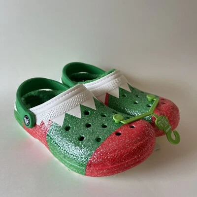 Crocs Classic Lined Holiday Clog Christmas Red Green Women’s Size 7 - Men's 5 - Image 1 of 4