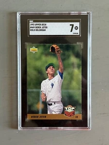 1993 Upper Deck Derek Jeter GOLD HOLOGRAM Rookie Top Prospect RC SGC 7 NM #449 - Picture 1 of 3