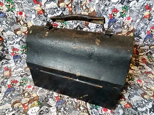 Vintage 40's Era Dome Top Metal Lunchbox Worn Patina Made USA And Thermos - Picture 1 of 6