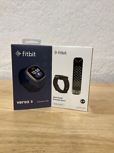 Fitbit Versa 3 Activity Tracker - Midnight/Gold Aluminum w/ Fit Bit Sport Band