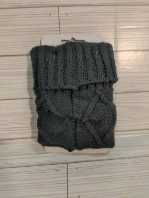 Women Crochet Ribbed Boot Socks Knitted Leg Warmers Winter Boots Cuffs black - Image 1 of 3