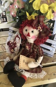 Folk Art Americana Primitive Raggedy Annie Doll