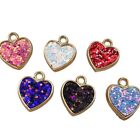 Mix color Heart Pendants Plastic Glitter Mini Charms  Valentine's Day