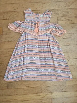 Jessica Simpson Youth Girl Dress Stripe Cold Shoulder Size 5 - Image 1 of 4