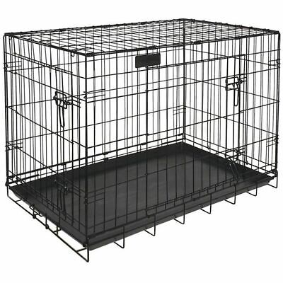 Cage Pliable Pour Grands Chiens Dimension 91x58x66 Cm Noir 2 Portes 66cm De Haut • 89€