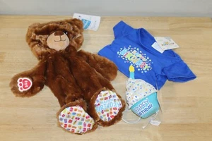 Build-A-Bear Happy Birthday Brown Birthday Bear VI UNSTUFFED w/ SHIRT & CUPCAKE - Picture 1 of 1