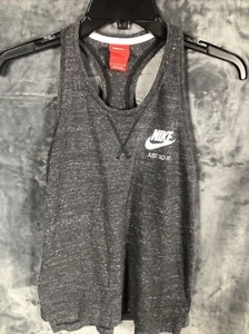 NIKE ‘Just Do It’ Girl’s Tank Top  XL Fit Gray/white 15” Pit To Pit - Picture 1 of 12