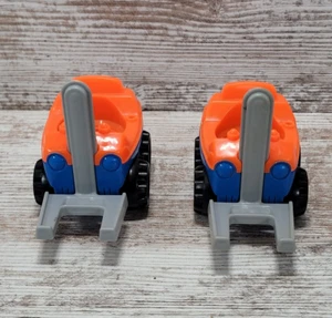 Fisher Price Little People Construction Vehicle Orange And Blue Fork Lift Qty 2 - Picture 1 of 7