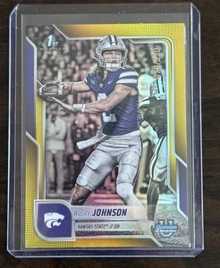 2025 Bowman Chrome U Football Chrome Refractor Yellow /350 Avery Johnson - Bild 1 von 2