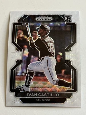 IVAN CASTILLO RC San Diego Padres 2022 Panini Prizm Baseball WHITE WAVE Rookie - Image 1 of 4