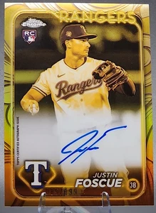 Justin Foscue /199 2024 Topps Chrome Gilded Rookie RC On Card Auto Texas SP - Picture 1 of 3