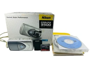 Nikon Coolpix 3500 Silver Digital Camera Rotating Lens E3500 with Bundle Box - Picture 1 of 9