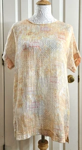 pure jill by j. jill Top Sherbet Farben Leinen/Baumwolle Kurzarm Tunika Gr. S - Bild 1 von 6
