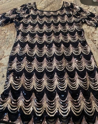 Vestido Venus Lentejuelas Glamour Talla XL Fiesta Vacaciones Cóctel (USADO EN EXCELENTE ESTADO) Hecho en EE. UU. Foto 1 de 4