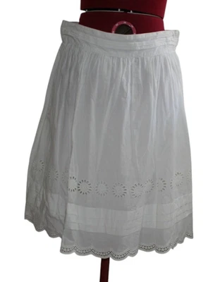 Falda con ojales de mezcla de algodón blanco H&M - Talla 12 Foto 1 de 4