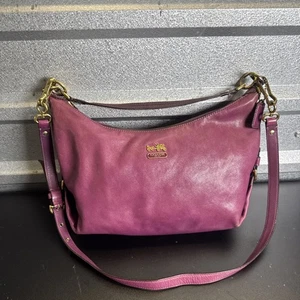 COACH #14304 Madison Hailey Purple Leather Hobo Shoulder Bag - Picture 1 of 14