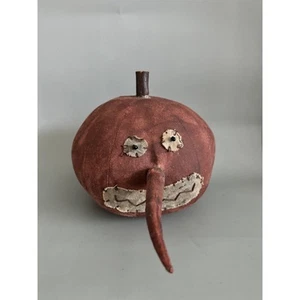 Honey and Me Halloween Jack O Lantern Primitive Folk Art, Spooky, Creepy, 8” - Picture 1 of 9