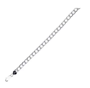 Cadena de eslabones de pulsera con dije de plata de ley de 8" pulgadas 3,0 mm de ancho RHO - Imagen 1 de 1
