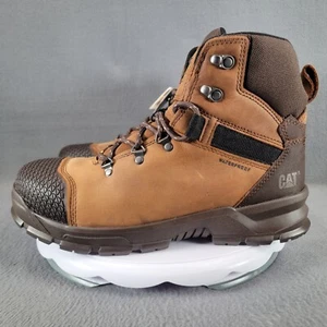 Size 10 M - Mens CAT Accomplice 6" Waterproof Steel Toe Brown Work Boots P91331 - Picture 1 of 16