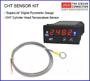 CHT Cylinder Head Sensor 12mm ID & Digital Pyrometer Kit - Foto 1 di 4