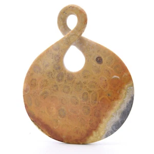 50mm Pendant Necklace Fossilised Coral Natural Handmade Healing Reiki - Picture 1 of 2