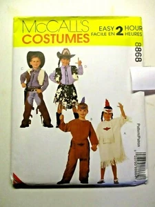 McCall 8868 Wild West Cowboys 1997 Retired Boys Girls 18 Costume Patterns Pieces - Picture 1 of 5
