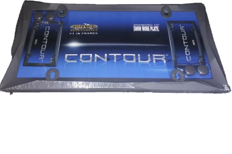 Marco de matrícula Cruiser Accessories contorno gris con tapas de sujeción 58200 Foto 1 de 1