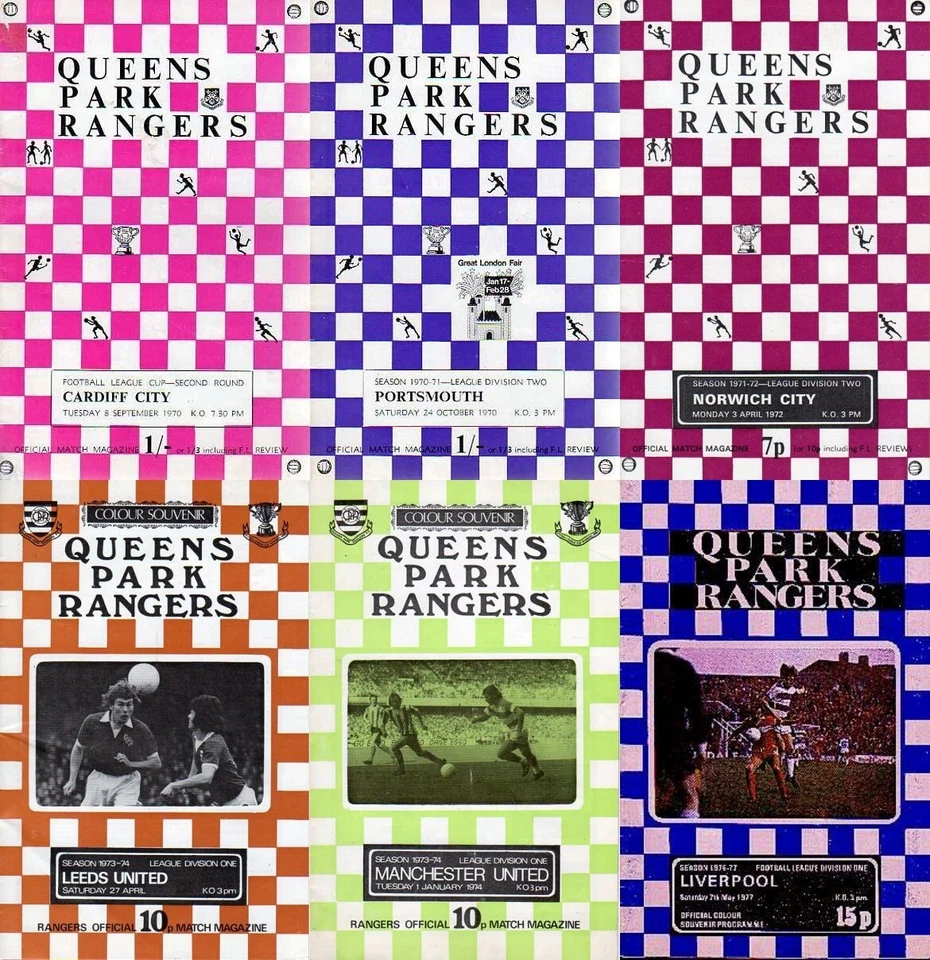 1970's QUEENS PARK RANGERS FC FOOTBALL PROGRAMMES - Your choice - FREE Postage - Image 1 of 1