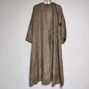 dosa Silk cache-coeur haori dress beige 4-0803M Length (back): 102 cm - Picture 1 of 4
