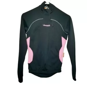 Campagnolo Womens Cycling Jersey Sz S Black & Pink Long Sleeve Gorpcore Marathon - Picture 1 of 11