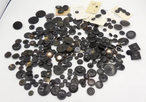 Mixed Lot Vintage Black Buttons 1 lb - Picture 1 of 7