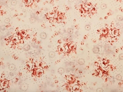 DURHAM QUILT COLLECTION, Floral Dots Off-White Lecien Cotton Fabric FAT QUARTER - Image 1 of 4