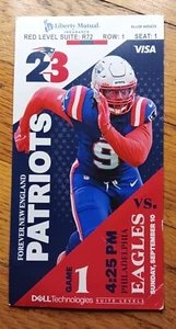 2023 New England Patriots Philadelphia Eagles Ticket Stub Tom Brady Tribute - Picture 1 of 2