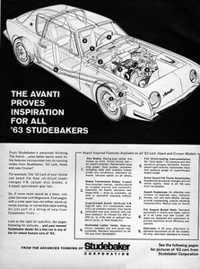 1963 Studebaker Avanti "Inspiration For All" Original Ad - Picture 1 of 1
