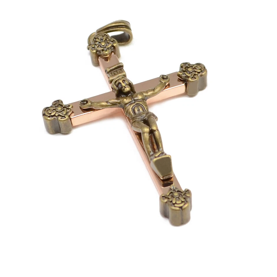 Pingente cruzado crucifixo rosário bronze e cobre Accents Kingdom - Imagem 1 de 1