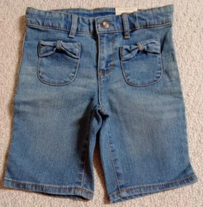 New With Tags Arizona Jean Co. Girls Size 5 Blue Denim Jean Bermuda Shorts 23 - Picture 1 of 8