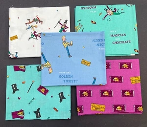 Charlie and the chocolate factory fat quarter fabric bundle willy wonka - Picture 1 of 8