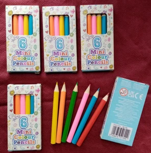Mini Bleistift Bleistifte, 6er Pack Farben, Partytaschenfüller, Jungen oder Mädchen Färbung - Bild 1 von 10