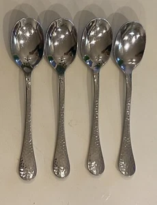 4 cucharas de sopa/lugar martillado Ginkgo LAFAYETTE en excelente estado - Imagen 1 de 5