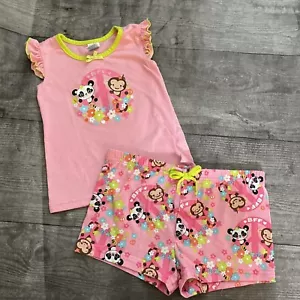Kinder Place Pyjama Shirt Shorts XXS 2/3 Peace Zeichen Affe Panda SIEHE HINWEISE - Bild 1 von 8
