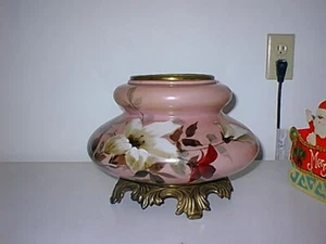 Antique Victorian Kerosene 0il lamp Lantern Font Base Floral Motif - Picture 1 of 6