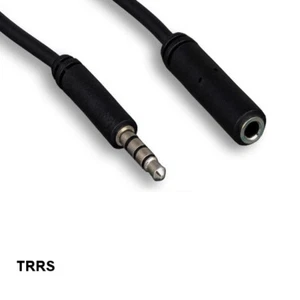 [10X] 6' TRRS 3.5mm 1/8" Male to Female Stereo Audio Voice Cable Headset Mic - Picture 1 of 1