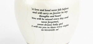 Text engraving service for small keepsake or heart urn - Picture 1 of 1