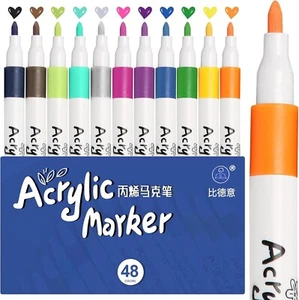 Acrylstifte 48 Farben Wasserfest für Steine Bemalen - Acrylfarben Stifte Set für - Bild 1 von 8